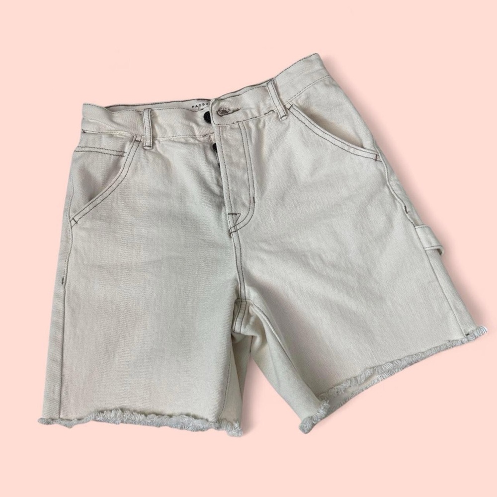 NWOT Pacsun High Rise Beige Carpenter denim shorts size 25